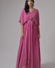 Onion Pink Chinnon Hand embroidered Gown